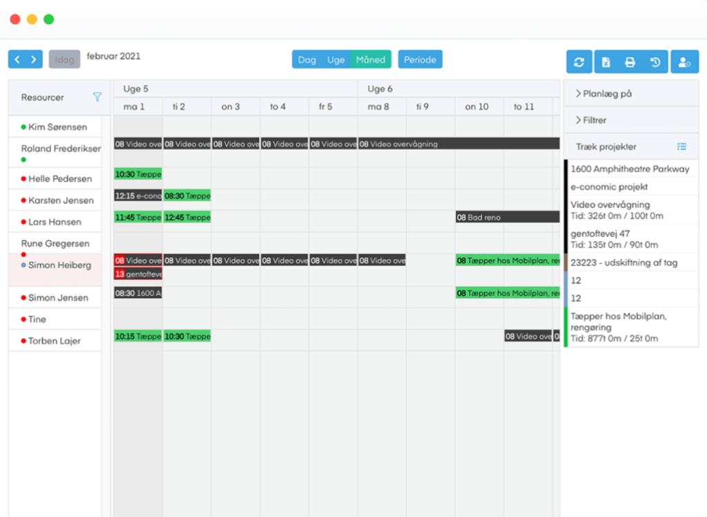 admin schedule dashboard.